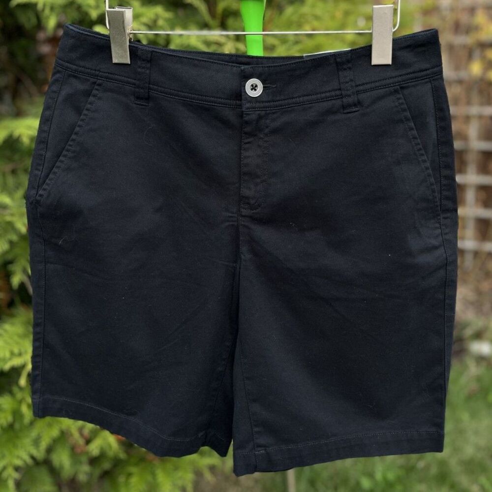 Lane Bryant Bermuda Shorts Women's 14 Black Cotton Lyocell Stretch NWT